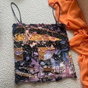 Diesel Women's Multicolor Distressed Cami Tank Top